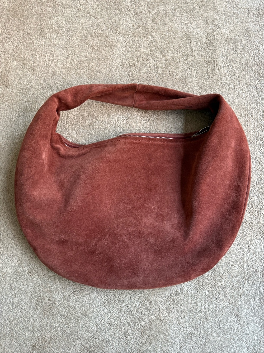 Flattered Suede Shoulder Bag in Rust Brown - Picture 2 of 6